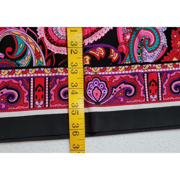 Sandra Darren Womens Dress 8 Wrap Top A-Line Sleeveless Black Pink Paisley Boho - Picture 4 of 12